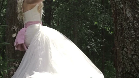 Bride on a swing in wedding day Stock Footage 78222027