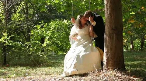 Bride Swinging Video stock 52638309