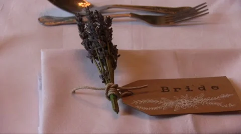 Bride Table Setting Stock Footage 55102213