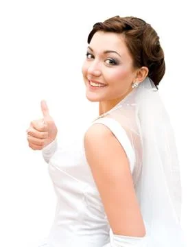 Bride - thumb up Stock Photos