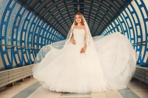 Bride in tunnel Stock Photos