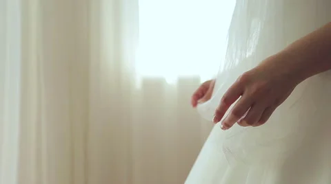 Bride is waiting for the groom in the room Stock Footage 46543920