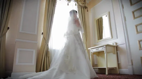 Bride waiting in  hotel Stock Footage 33141877