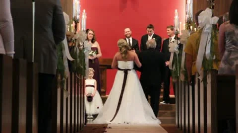 Bride walks down the aisle Stock Footage 11400518