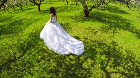 Bride Walks In The Garden 12 Video stock 63265168
