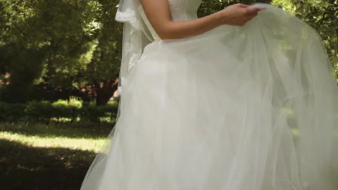 The bride waves her dress Stock Footage 167467746