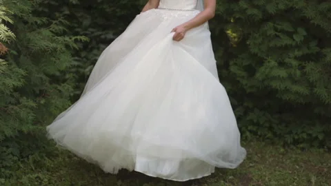 The bride waves her dress Stock Footage 167467747
