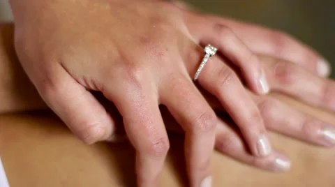 Bride Wearing Engagement Ring On Hand Stock-Footage 61349170