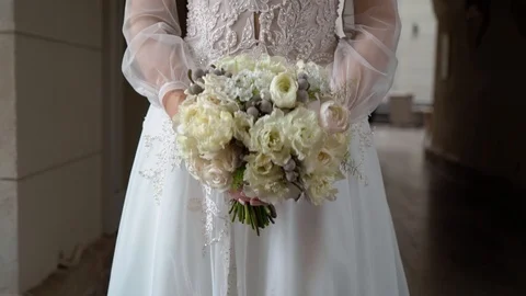 Bride with wedding bouquet Stock Footage 103623807