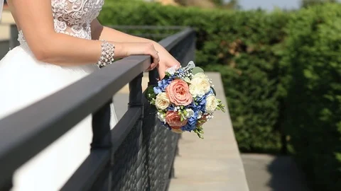 Bride with a wedding bouquet Stock Footage 105664744