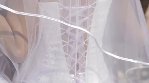 Bride Wedding Dress Back Stock Footage 77476220