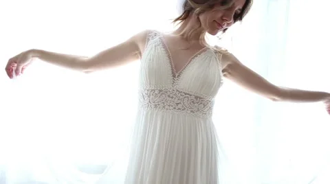 Bride in wedding dress Stock Footage 63852987