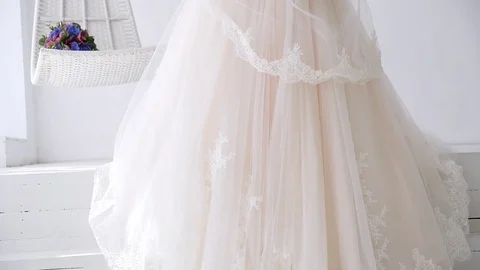 Bride in wedding dress 库存影片 71293538