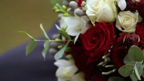 Bride with wedding flowers Stock Footage 73595855