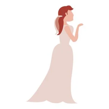 Bride wedding standing pose Stock Illustration