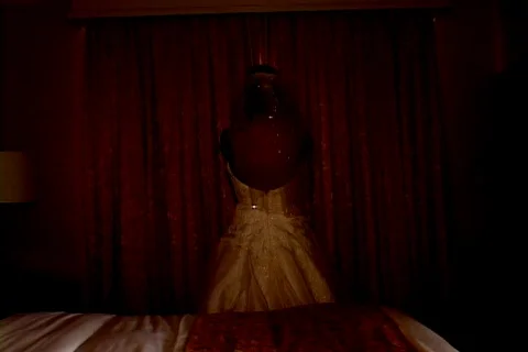 Bride at the white window Stock Footage 719298