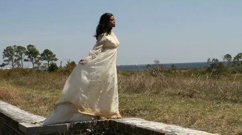 Bride In The Wind Stock Footage 673625