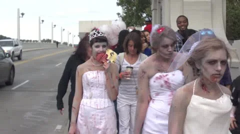Bride zombies Stock Footage 12608090