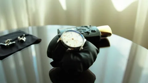 Bridegroom accessories 스톡 동영상 156834085