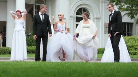 Brides and grooms Stock Footage 27789142