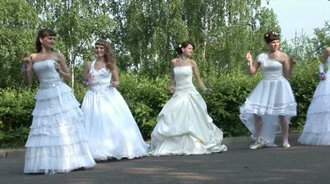 Brides are dancing rock-n-roll Stock Footage 11225937