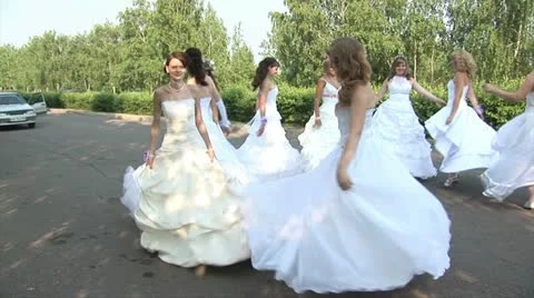 Brides are spinning around Stock Footage 11226286