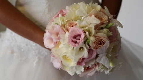 Bride's bouquet with butterfly Stock Footage 101741445