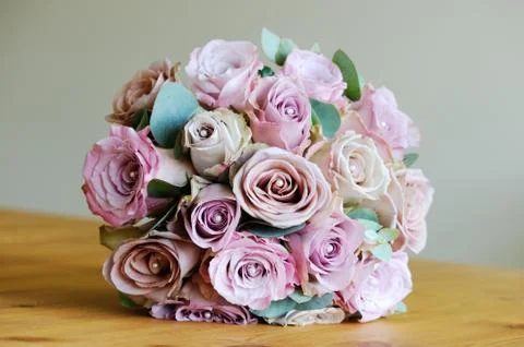 Brides bunch of roses Stock Photos
