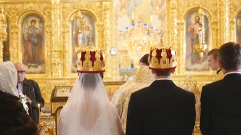Brides in the church Stock Footage 85897575