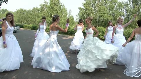 Brides dance Stock Footage 11225347