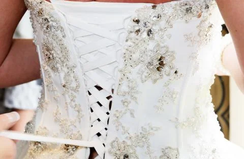Brides dress back Stock Photos