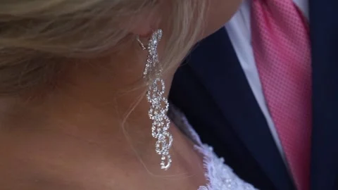 The bride's earrings Stock Footage 163566726