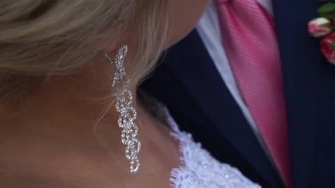 The bride's earrings Stock Footage 163566734