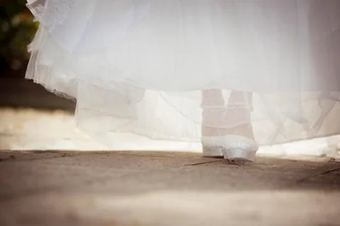 The bride's feet Stock Photos