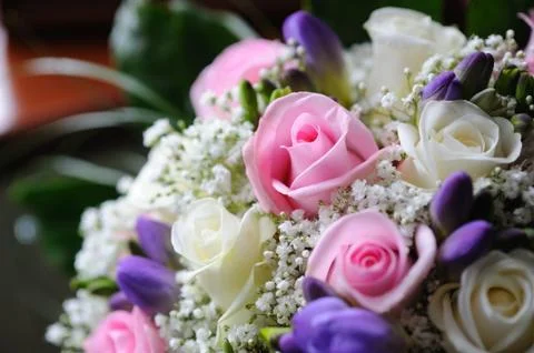 Brides flowers closeup Stock Photos