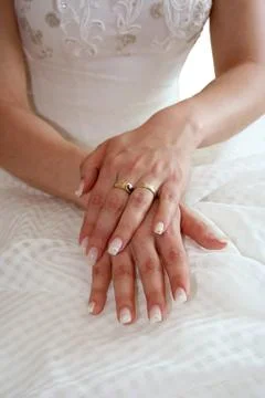 Bride's hands Foto stock