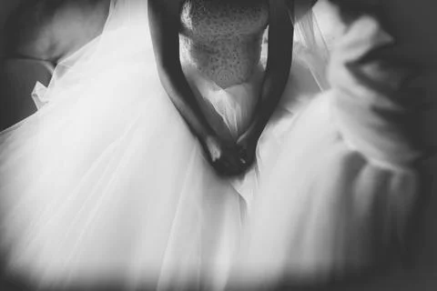 Bride's hands Stock Photos