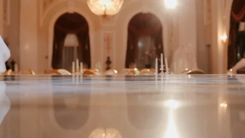 Bride's High Heels Spin In A White Dress. Only Legs Visible. Video stock 108742945