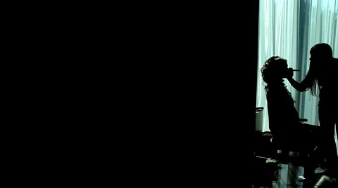 The bride's makeup silhouette Stock Footage 62559293