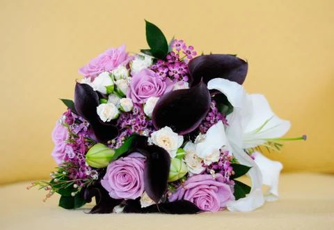 Brides pink roses Stock Photos
