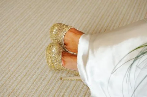 Brides shoes Stock Photos
