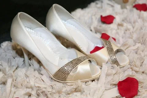Bride's shoes Stock Photos