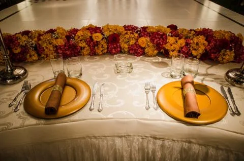 Bride's table Stock Photos
