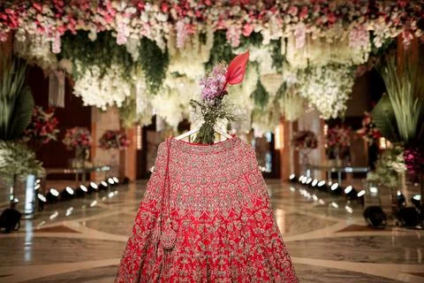 Bride's Wedding Attire Stock Photos