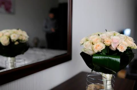 Bride's wedding bouquet in composition Stock Photos