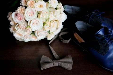 Bride's wedding bouquet in composition Stock Photos