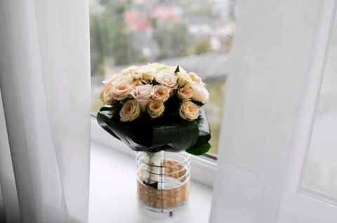 Bride's wedding bouquet in composition Stock Photos