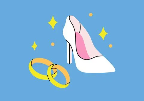 Bride's wedding shoe Stock Illustration