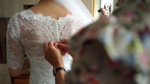 The bride's white dress Stock Footage 163567723