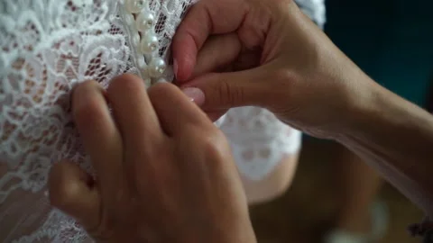 The bride's white dress Stock Footage 163567735